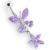 Sterling Silver Butterfly with Starflower Belly Bar - view 2