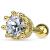 Vintage Style Gold on Steel Jewelled Ear Stud - view 1