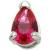 1.2mm Gauge 14ct White Gold Ruby Teardrop Gem Attachment - Internally-Threaded - view 1