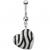 Sterling Silver Stripey Jewelled Heart Belly Bar - view 1