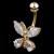 9ct Gold Jewelled Butterfly Belly Bar - view 4