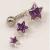 Sterling Silver Moving Reverse Stars Belly Bar - view 2