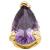 1.2mm Gauge 14ct Yellow Gold Amethyst Teardrop Gem Attachment - Internally-Threaded - view 1