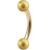 1.6mm Gauge PVD Gold on Steel Banana with Equal Shimmer Balls - view 1