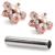 1.2mm Gauge Titanium PVD Rose Gold Jewelled 5-Petal Flower Barbell - Internally-Threaded - view 1