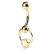 9ct Gold BCR Jewelled Heart Belly Bar - view 1