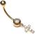 9ct Gold Crucifix Dropper Belly Bar - view 3