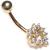 9ct Gold Tiffany Heart Belly Bar - view 3