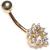 9ct Gold Tiffany Heart Belly Bar - view 3