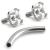 1.6mm Gauge Titanium Claw Set Jewel Banana - Internally-Threaded - view 1