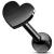 PVD Black on Steel Heart Ear Stud - view 1