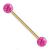 1.6mm Gauge PVD Gold on Steel Smooth Glitter Balls Barbell - view 1