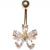 9ct Gold Flower Petals Belly Bar - view 1