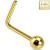 14ct Gold L-Shaped Ball Nose Stud - view 1