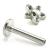 1.2mm Gauge Titanium Jewelled 5-Petal Flower Labret - Internally-Threaded - view 1