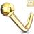 14ct Gold L-Shaped Ball Nose Stud - view 2