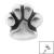 1.2mm Gauge Titanium Labret with Steel Pawprint - Internally-Threaded - view 2