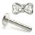 1.2mm Gauge Titanium Labret with Steel Jewelled Bow - Internally-Threaded - view 1