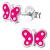 925 Sterling Silver Spotty Butterfly Ear Studs - view 2