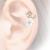 PVD Rose Gold on Steel Tropical Flowers Ear Stud - view 2