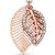 Rose Gold Double Layered Leaves Belly Bar - view 2