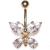 9ct Gold Jewelled Butterfly Belly Bar - view 1