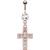 Rose Gold-Plated Jewelled Crucifix Belly Bar - view 1