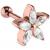 PVD Rose Gold Jewelled Starflower Ear Stud - view 1