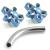 1.2mm Gauge Titanium Jewelled 5-Petal Flower Banana - Internally-Threaded - view 1