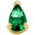 1.2mm Gauge 14ct Yellow Gold Emerald Teardrop Gem Attachment - Internally-Threaded - view 1