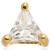 1.2mm Gauge 14ct Yellow Gold Jewelled Triangle Attachment - Internally-Threaded - view 1