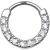 14ct White Gold Jewelled Septum Clicker Ring - view 1