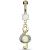 Gold-Plated Treble Clef with Opal Belly Bar - view 1