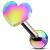 Rainbow Steel Heart Ear Stud - view 1