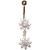 9ct Gold Twin Sunshine Belly Bar - view 1