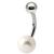 Single Pearl Titanium Belly Bar - view 1