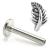 1.2mm Gauge Titanium Labret with Steel Feather - Internally-Threaded - view 1