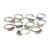 1.2mm Gauge Triple-Jewelled Steel Hinged Segment Ring - view 1