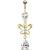 Gold-Plated Butterfly & Teardrop Belly Bar - view 1