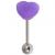 Silicone Tongue Heart on Steel Barbell - view 1