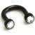 PVD Black Jewelled U-Shaped Barbell - view 1