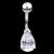 Sterling Silver Teardrop Jewel Belly Bar - view 2