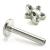 1.6mm Gauge Titanium Jewelled 5-Petal Flower Labret - Internally-Threaded - view 1