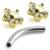 1.6mm Gauge Titanium PVD Gold Jewelled 5-Petal Flower Banana - Internally-Threaded - view 1