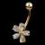 9ct Gold Flower Petals Belly Bar - view 4