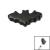 1.2mm Gauge Titanium Labret with Black Bat - Internally-Threaded - view 2