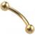 1.6mm Gauge PVD Gold on Steel Banana with Equal Balls - view 1