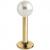 1.6mm Gauge PVD Gold on Steel Labret with Pearl Ball - view 1