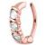 PVD Rose Gold on Steel Triple Jewelled Huggy Belly Ring - view 2
