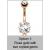 Rose Gold-Plated Jewelled Flower Belly Bar - view 3